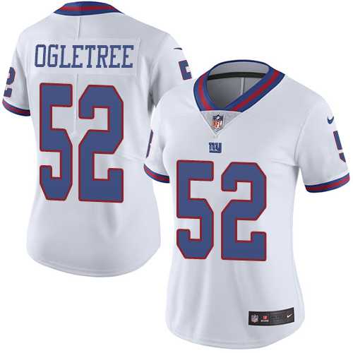 Women's Nike New York Giants #52 Alec Ogletree White Stitched NFL Limited Rush Jersey