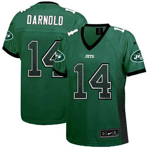 Women's Nike New York Jets #14 Sam Darnold Green Team Color Stitched NFL Elite Drift Fashion Jersey
