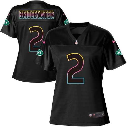 Women's Nike New York Jets #2 Teddy Bridgewater Black NFL Fashion Game Jersey