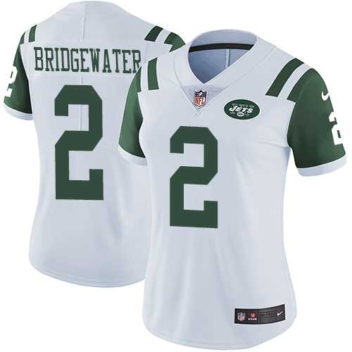Women's Nike New York Jets #2 Teddy Bridgewater White Stitched NFL Vapor Untouchable Limited Jersey