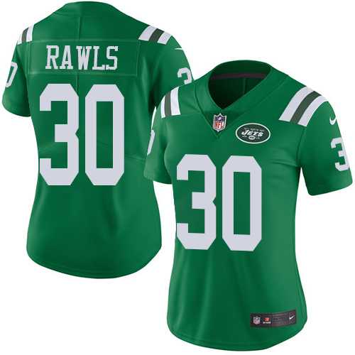 Women's Nike New York Jets #30 Thomas Rawls Green Stitched NFL Limited Rush Jersey