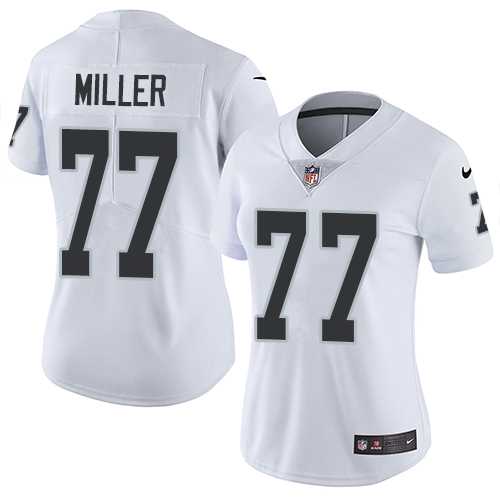 Women's Nike Oakland Raiders #77 Kolton Miller White Stitched NFL Vapor Untouchable Limited Jersey