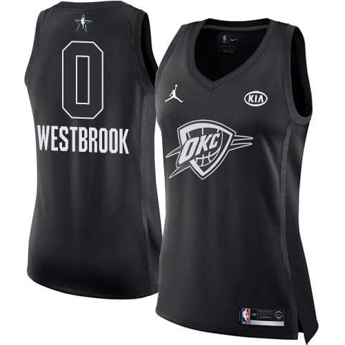 Women's Nike Oklahoma City Thunder #0 Russell Westbrook Black NBA Jordan Swingman 2018 All-Star Game Jersey