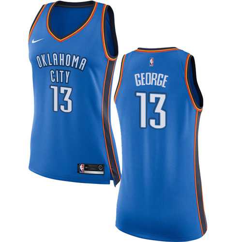 Women's Nike Oklahoma City Thunder #13 Paul George Blue NBA Swingman Icon Edition Jersey