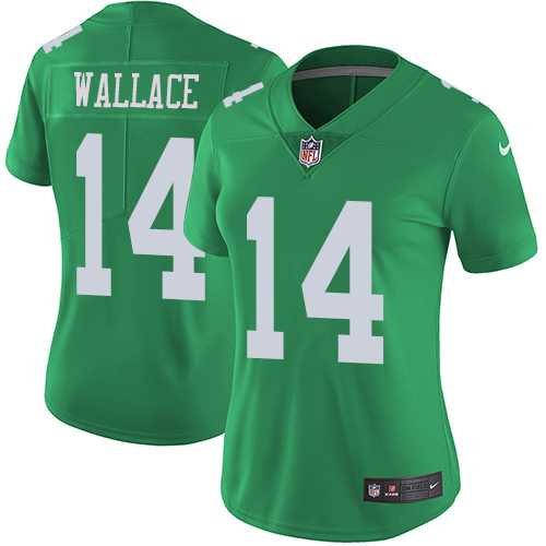 Women's Nike Philadelphia Eagles #14 Mike Wallace Green Stitched NFL Limited Rush Jersey