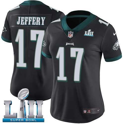 Women's Nike Philadelphia Eagles #17 Alshon Jeffery Black Alternate Super Bowl LII Stitched NFL Vapor Untouchable Limited Jersey