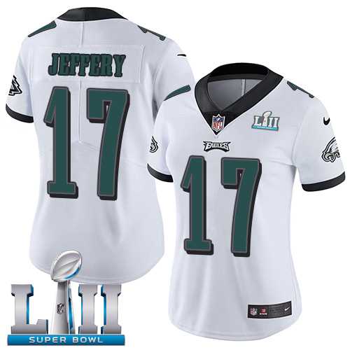 Women's Nike Philadelphia Eagles #17 Alshon Jeffery White Super Bowl LII Stitched NFL Vapor Untouchable Limited Jersey