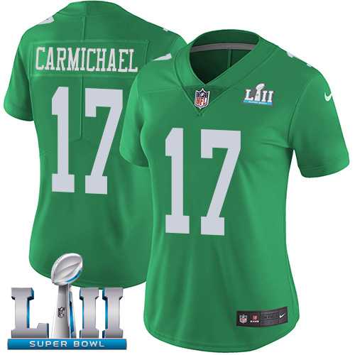 Women's Nike Philadelphia Eagles #17 Harold Carmichael Green Super Bowl LII Stitched NFL Limited Rush Jersey