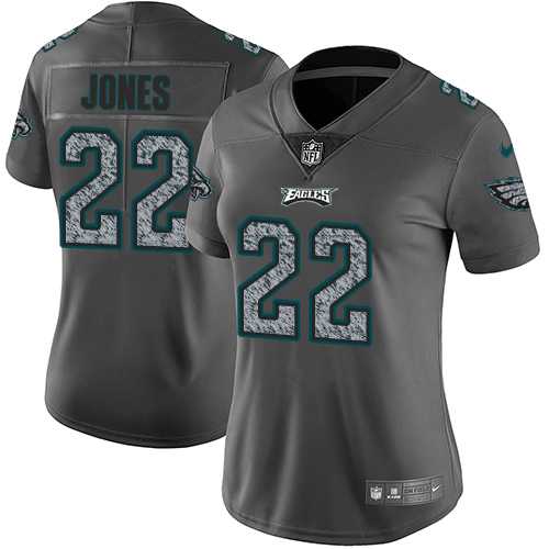 Women's Nike Philadelphia Eagles #22 Sidney Jones Gray Static NFL Vapor Untouchable Limited Jersey