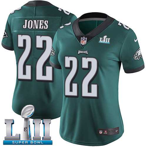 Women's Nike Philadelphia Eagles #22 Sidney Jones Midnight Green Team Color Super Bowl LII Stitched NFL Vapor Untouchable Limited Jersey