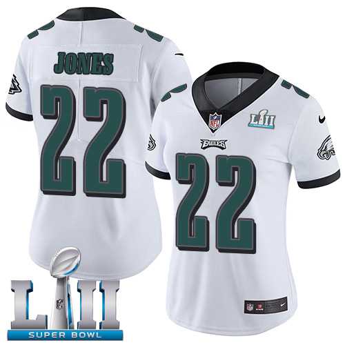 Women's Nike Philadelphia Eagles #22 Sidney Jones White Super Bowl LII Stitched NFL Vapor Untouchable Limited Jersey