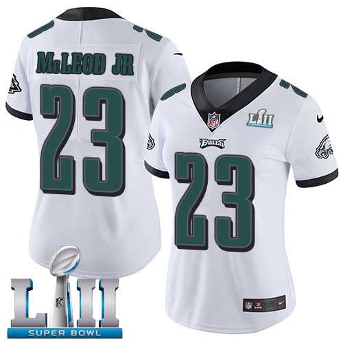 Women's Nike Philadelphia Eagles #23 Rodney McLeod Jr White Super Bowl LII Stitched NFL Vapor Untouchable Limited Jersey