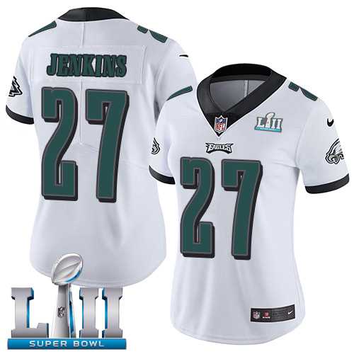 Women's Nike Philadelphia Eagles #27 Malcolm Jenkins White Super Bowl LII Stitched NFL Vapor Untouchable Limited Jersey