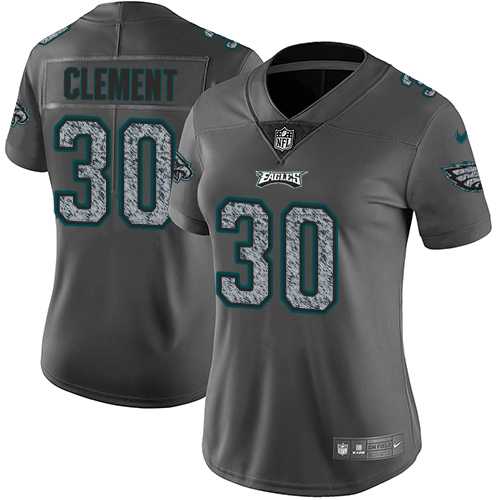 Women's Nike Philadelphia Eagles #30 Corey Clement Gray Static NFL Vapor Untouchable Limited Jersey