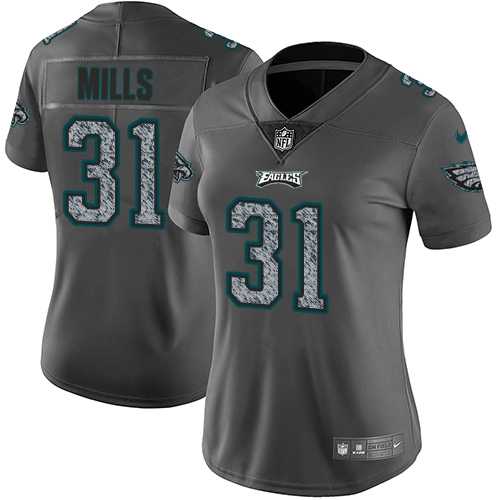 Women's Nike Philadelphia Eagles #31 Jalen Mills Gray Static NFL Vapor Untouchable Limited Jersey