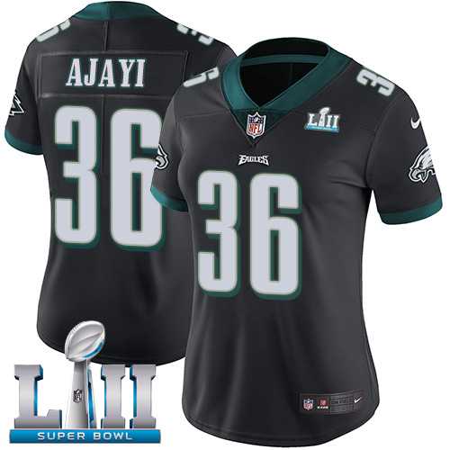 Women's Nike Philadelphia Eagles #36 Jay Ajayi Black Alternate Super Bowl LII Stitched NFL Vapor Untouchable Limited Jersey