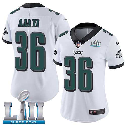 Women's Nike Philadelphia Eagles #36 Jay Ajayi White Super Bowl LII Stitched NFL Vapor Untouchable Limited Jersey
