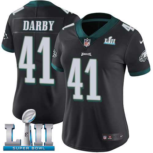 Women's Nike Philadelphia Eagles #41 Ronald Darby Black Alternate Super Bowl LII Stitched NFL Vapor Untouchable Limited Jersey