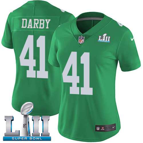 Women's Nike Philadelphia Eagles #41 Ronald Darby Green Super Bowl LII Stitched NFL Limited Rush Jersey