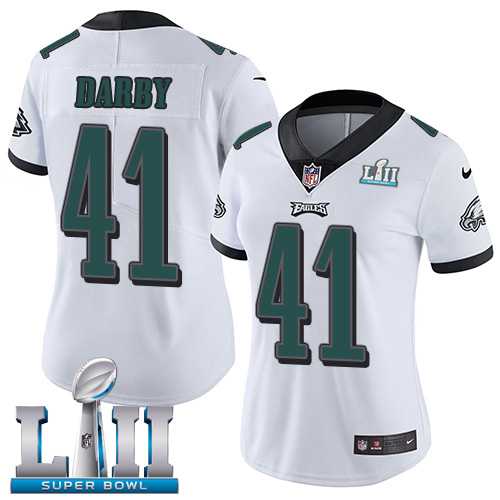 Women's Nike Philadelphia Eagles #41 Ronald Darby White Super Bowl LII Stitched NFL Vapor Untouchable Limited Jersey