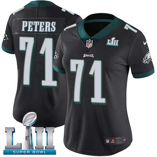 Women's Nike Philadelphia Eagles #71 Jason Peters Black Alternate Super Bowl LII Stitched NFL Vapor Untouchable Limited Jersey