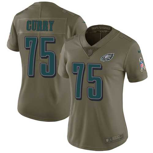 Women's Nike Philadelphia Eagles #75 Vinny Curry Olive Stitched NFL Limited 2017 Salute to Service Jersey