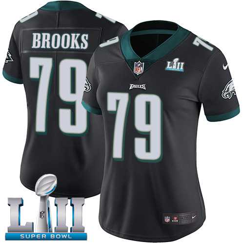 Women's Nike Philadelphia Eagles #79 Brandon Brooks Black Alternate Super Bowl LII Stitched NFL Vapor Untouchable Limited Jersey