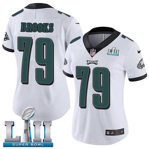 Women's Nike Philadelphia Eagles #79 Brandon Brooks White Super Bowl LII Stitched NFL Vapor Untouchable Limited Jersey