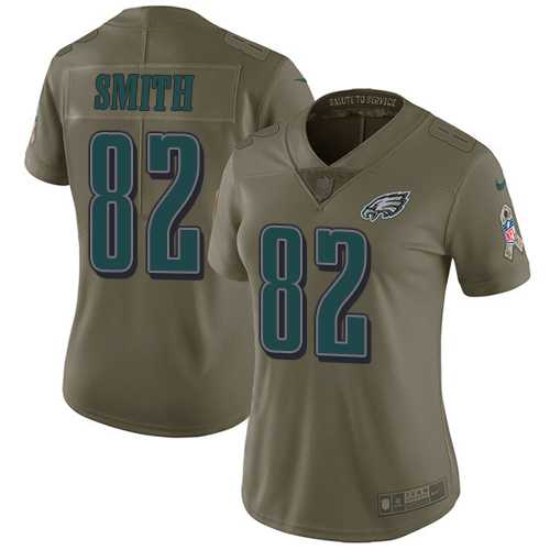 Women's Nike Philadelphia Eagles #82 Torrey Smith Olive Stitched NFL Limited 2017 Salute to Service Jersey
