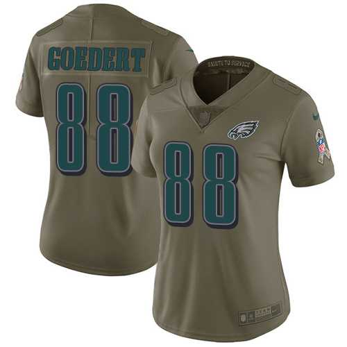 Women's Nike Philadelphia Eagles #88 Dallas Goedert Olive Stitched NFL Limited 2017 Salute to Service Jersey Women's Nike Philadelphia Eagles #88 Dallas Goedert Olive Stitched NFL Limited 2017 Salute to Service Jersey