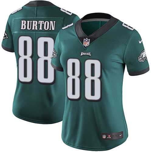 Women's Nike Philadelphia Eagles #88 Trey Burton Midnight Green Team Color Stitched NFL Vapor Untouchable Limited Jersey
