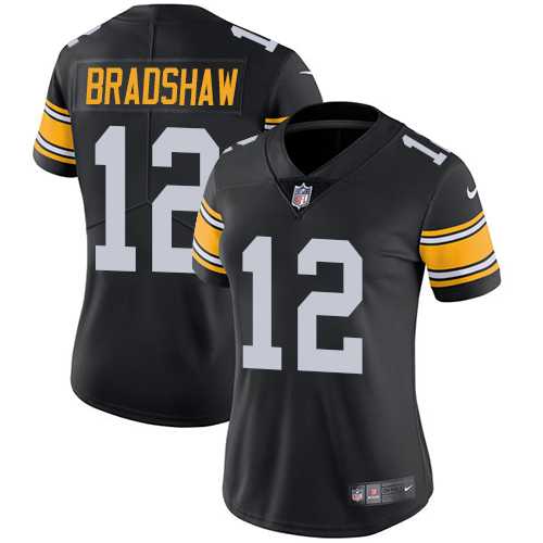 Women's Nike Pittsburgh Steelers #12 Terry Bradshaw Black Alternate Stitched NFL Vapor Untouchable Limited Jersey