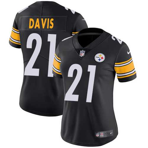 Women's Nike Pittsburgh Steelers #21 Sean Davis Black Team Color Stitched NFL Vapor Untouchable Limited Jersey