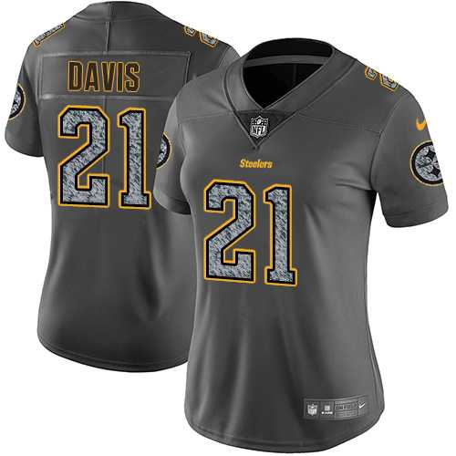 Women's Nike Pittsburgh Steelers #21 Sean Davis Gray Static Stitched NFL Vapor Untouchable Limited Jersey