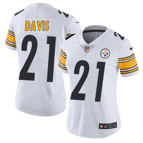 Women's Nike Pittsburgh Steelers #21 Sean Davis White Stitched NFL Vapor Untouchable Limited Jersey