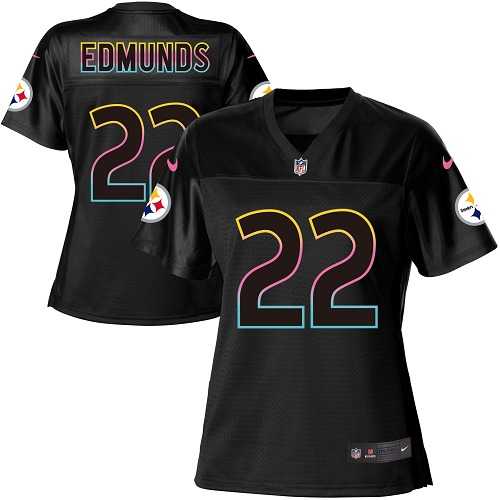 Women's Nike Pittsburgh Steelers #22 Terrell Edmunds Black NFL Fashion Game Jersey