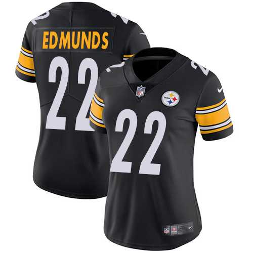 Women's Nike Pittsburgh Steelers #22 Terrell Edmunds Black Team Color Stitched NFL Vapor Untouchable Limited Jersey
