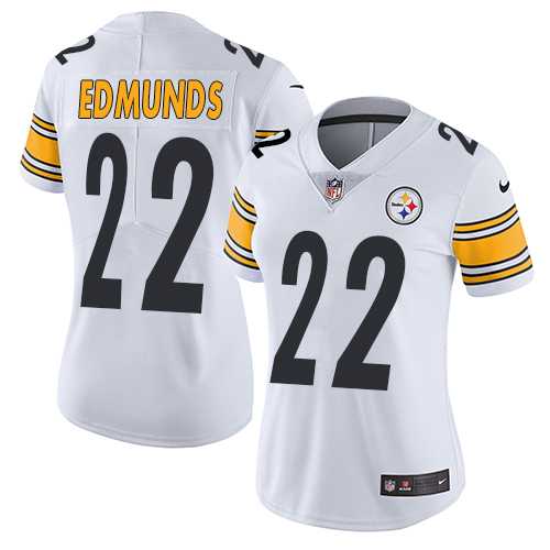 Women's Nike Pittsburgh Steelers #22 Terrell Edmunds White Stitched NFL Vapor Untouchable Limited Jersey