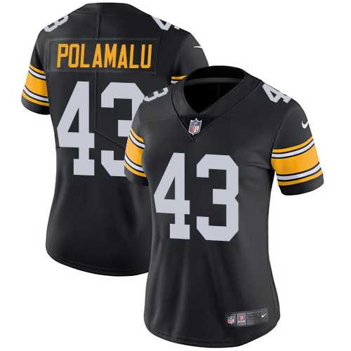 Women's Nike Pittsburgh Steelers #43 Troy Polamalu Black Alternate Stitched NFL Vapor Untouchable Limited Jersey