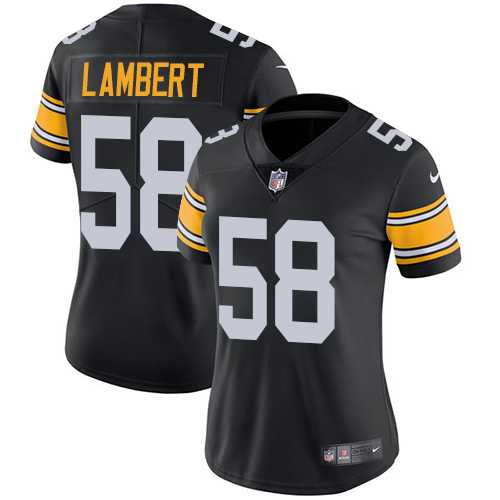 Women's Nike Pittsburgh Steelers #58 Jack Lambert Black Alternate Stitched NFL Vapor Untouchable Limited Jersey