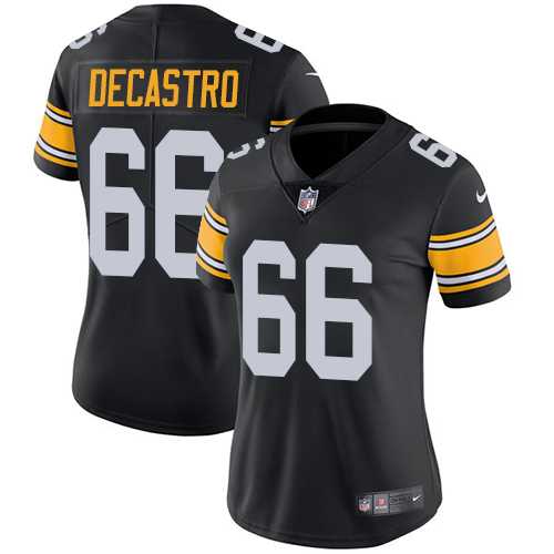 Women's Nike Pittsburgh Steelers #66 David DeCastro Black Alternate Stitched NFL Vapor Untouchable Limited Jersey
