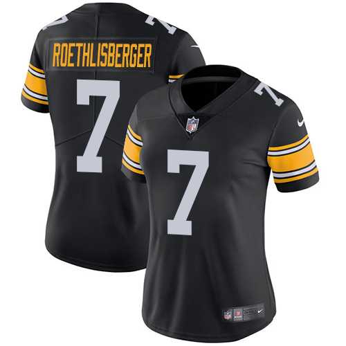 Women's Nike Pittsburgh Steelers #7 Ben Roethlisberger Black Alternate Stitched NFL Vapor Untouchable Limited Jersey