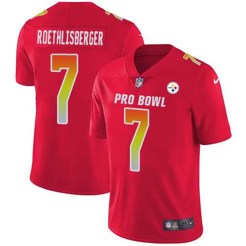 Women's Nike Pittsburgh Steelers #7 Ben Roethlisberger Red Stitched NFL Limited AFC 2018 Pro Bowl Jersey