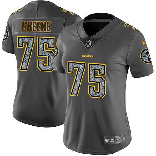 Women's Nike Pittsburgh Steelers #75 Joe Greene Gray Static NFL Vapor Untouchable Limited Jersey