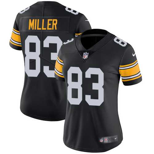 Women's Nike Pittsburgh Steelers #83 Heath Miller Black Alternate Stitched NFL Vapor Untouchable Limited Jersey