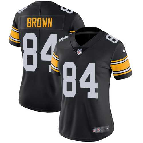 Women's Nike Pittsburgh Steelers #84 Antonio Brown Black Alternate Stitched NFL Vapor Untouchable Limited Jersey