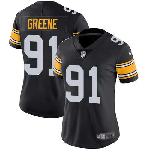 Women's Nike Pittsburgh Steelers #91 Kevin Greene Black Alternate Stitched NFL Vapor Untouchable Limited Jersey