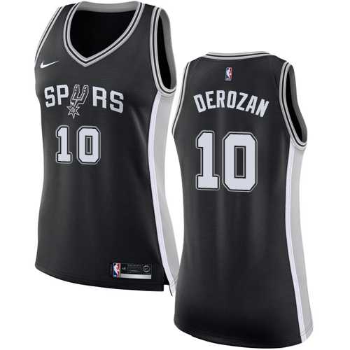 Women's Nike San Antonio Spurs #10 DeMar DeRozan Black NBA Swingman Icon Edition Jersey