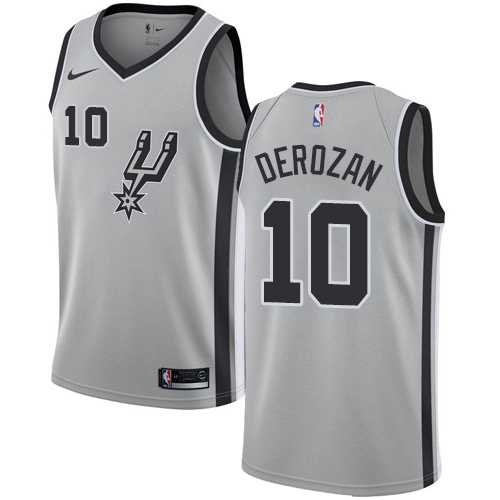 Women's Nike San Antonio Spurs #10 DeMar DeRozan Silver NBA Swingman Statement Edition Jersey