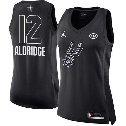 Women's Nike San Antonio Spurs #12 LaMarcus Aldridge Black NBA Jordan Swingman 2018 All-Star Game Jersey